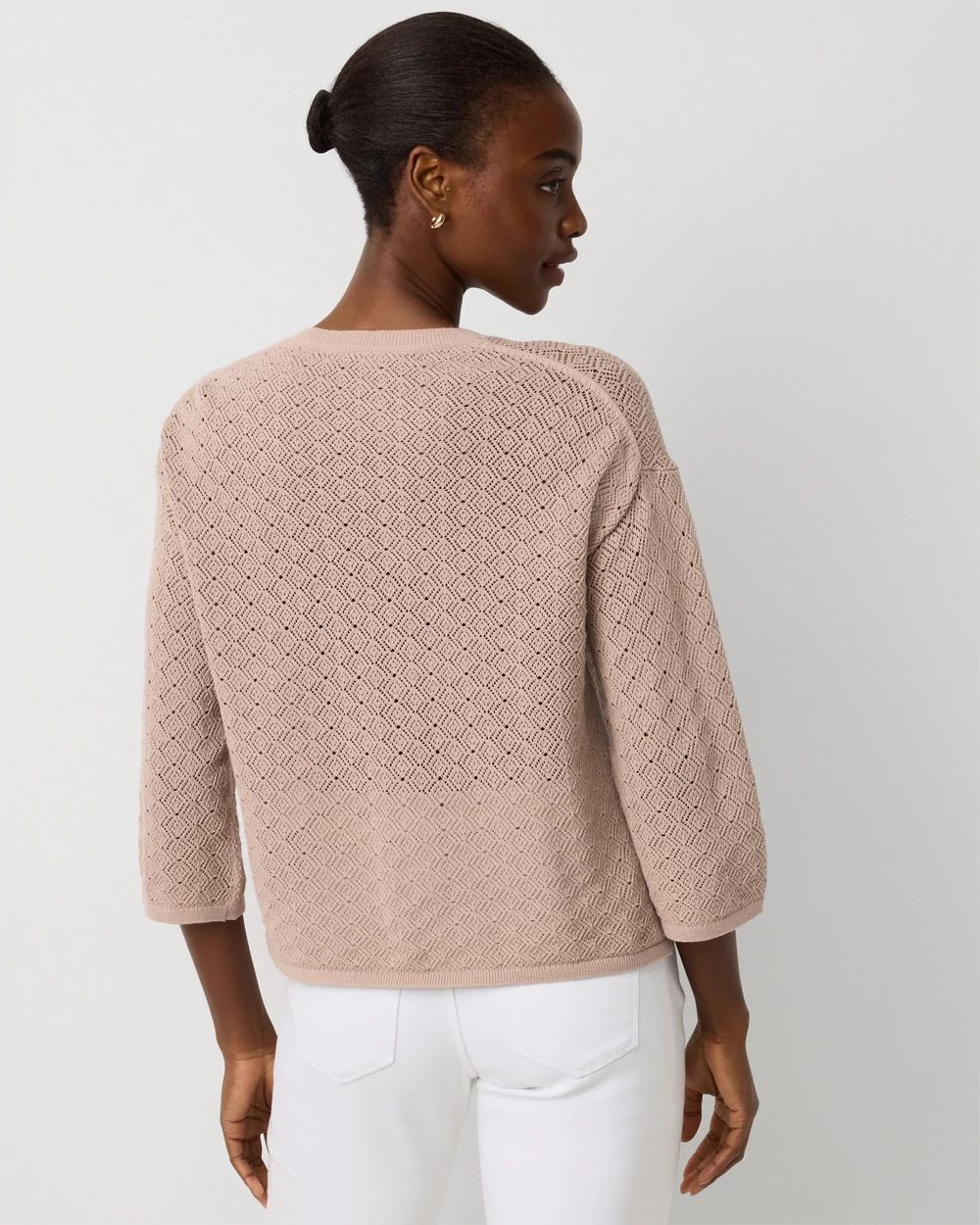 Lace-Up Notch Neck Pullover | White House Black Market